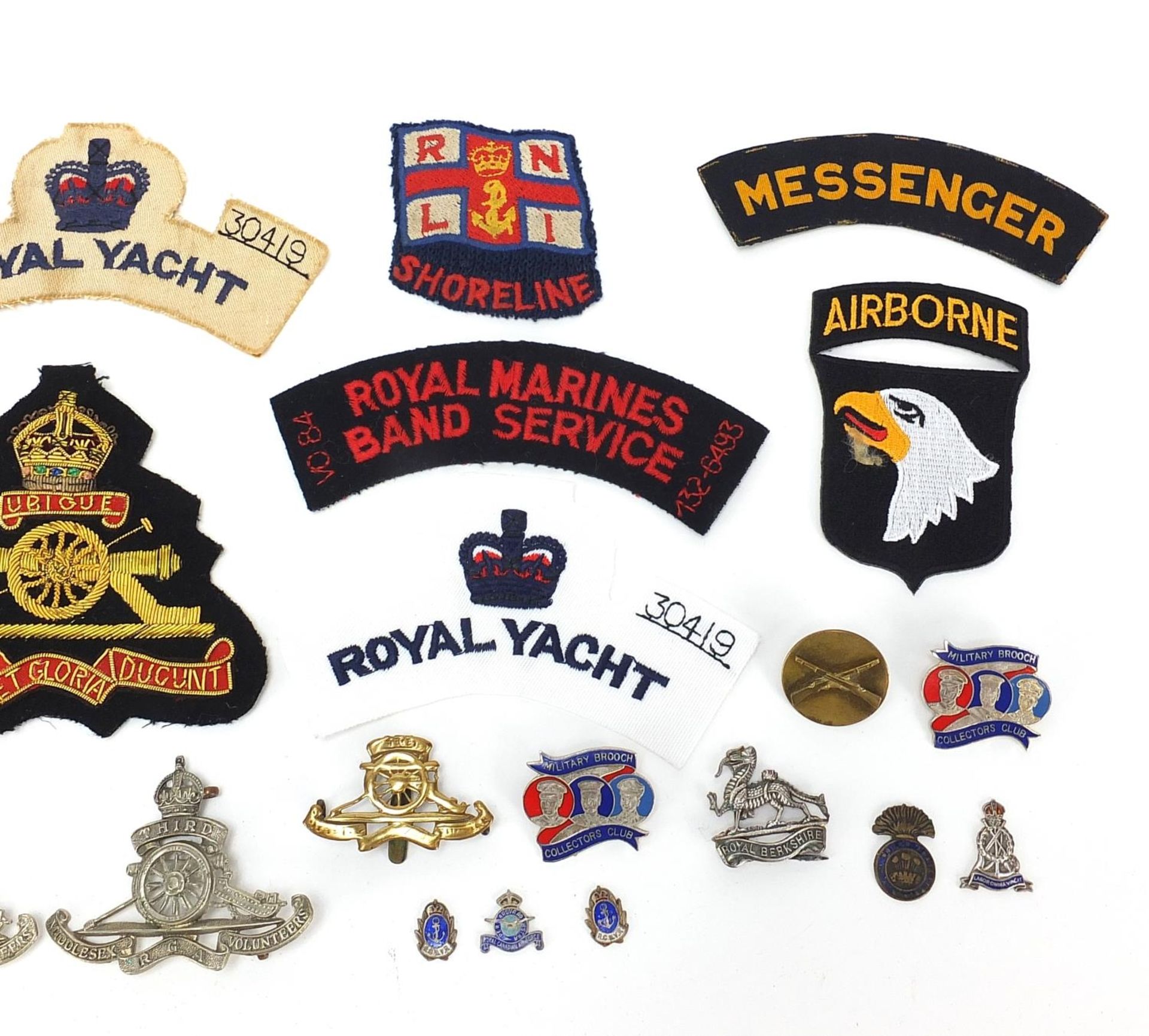 British military interest cloth patches and badges, some silver and enamel including Royal Artillery - Image 3 of 6