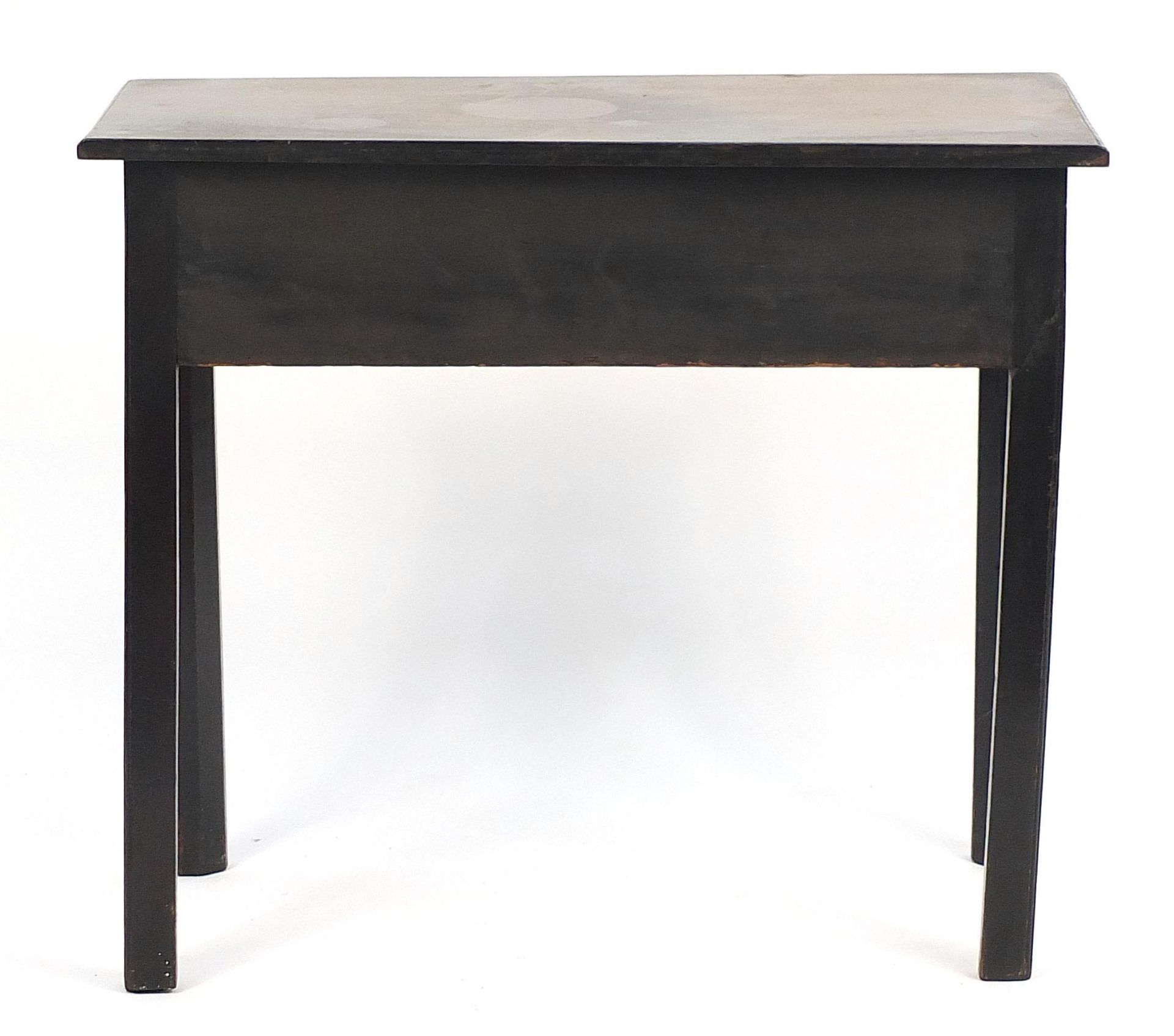 Mahogany side table with frieze drawer and brass handles, 71cm H x 82cm W x 40cm D - Image 4 of 4