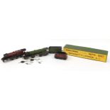 Two Bassett & Lowke 0 gauge model locomotives with tenders and a box