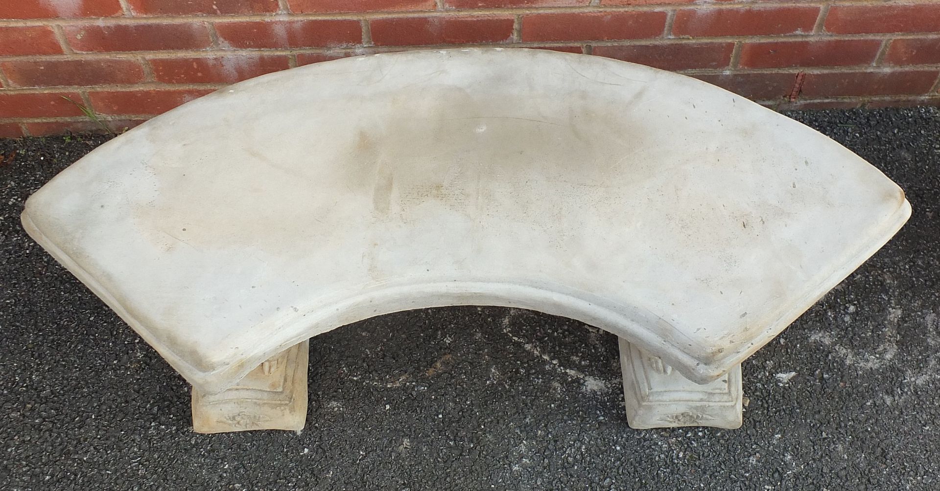 Stoneware garden bench with squirrel supports, 43cm high x 103cm wide - Image 2 of 3