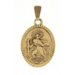 9ct gold St Christopher pendant, 2.6cm high, 2.1g