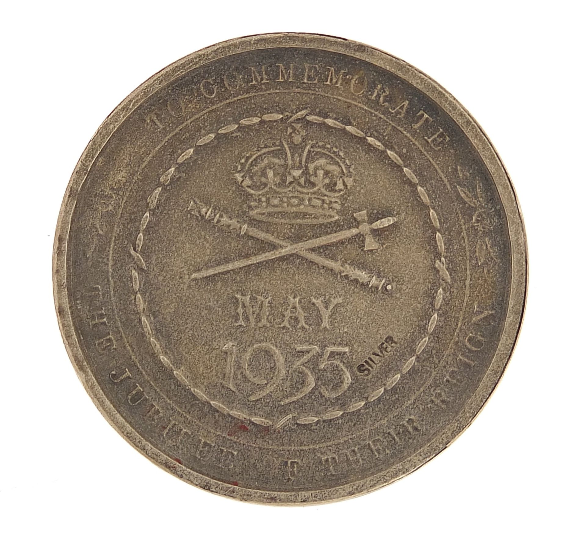 George V and Mary 1935 silver commemorative medallion, 15.5g - Bild 2 aus 2