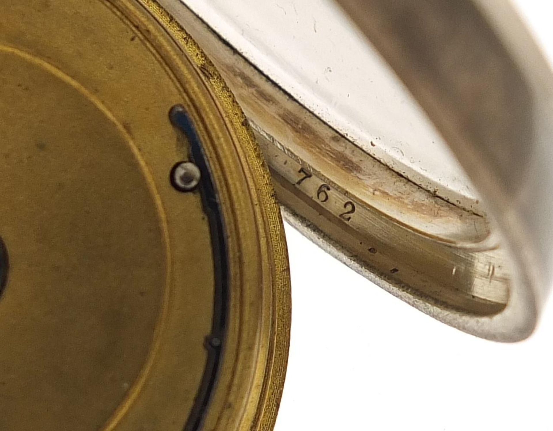 A Yewdall, gentlemen's silver open face pocket watch, the movement numbered 13232, the case dated - Bild 6 aus 7