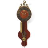Mahogany drop dial wall clock by St James of London, 86cm high