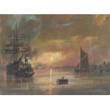 David Griffin - End of the voyage, oil, The City Gallery, London label verso, mounted, framed and