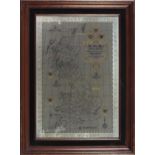 Hallmarked silver limited edition silver map of Great Britain, framed, overall 68cm x 51cm