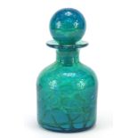 Mdina marble glass scent bottle with stopper, 21cm high