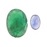 Two gemstones with certificates comprising blue sapphire 0.70 carat and beryl 3.19 carat