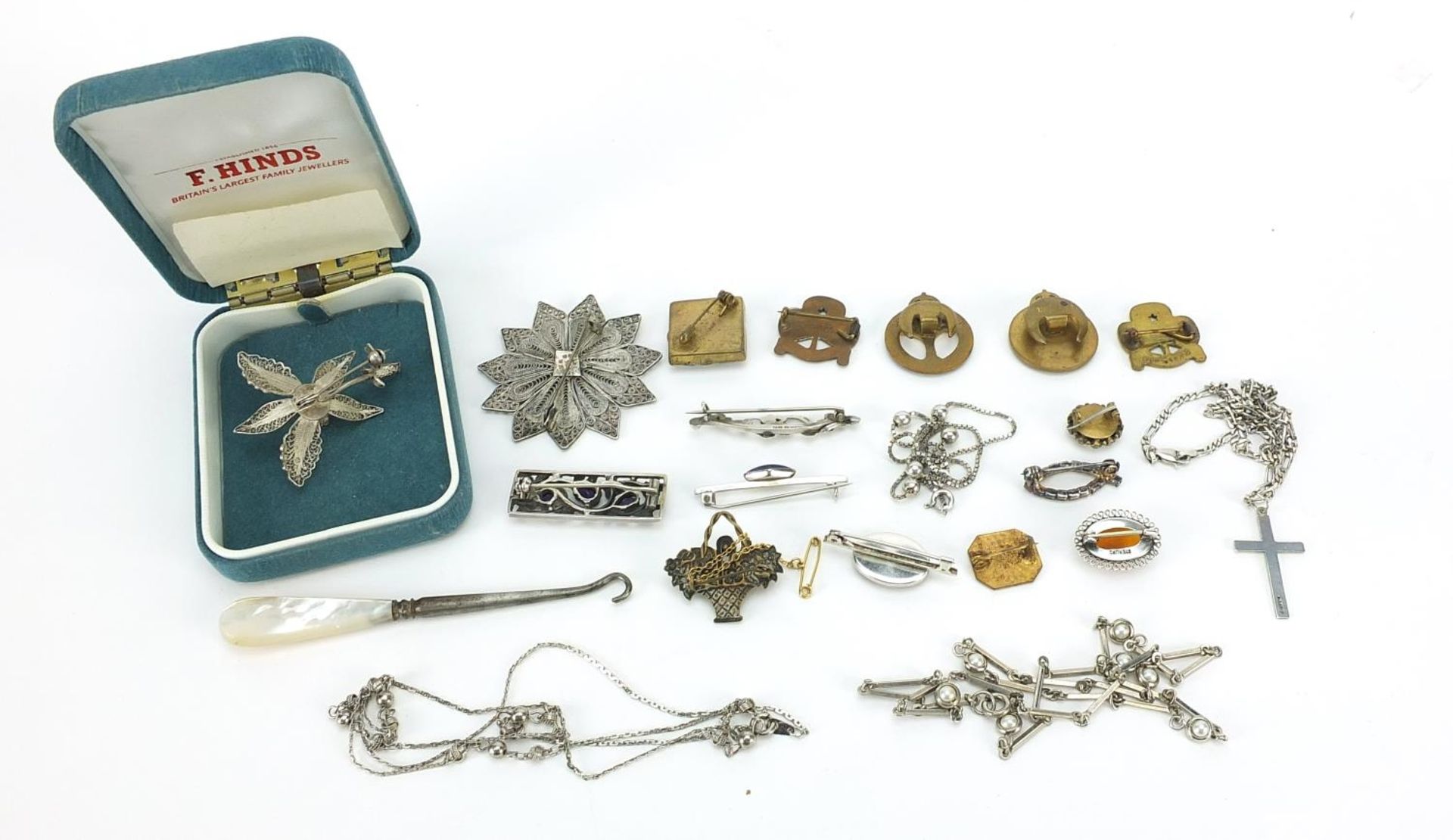 Vintage and later costume jewellery including silver brooches, enamelled Welsh Guards Comrade's - Image 4 of 7