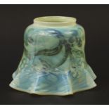 Art Nouveau Vaseline glass shade, 16cm high, the top rim 10cm in diameter