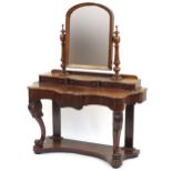 Victorian mahogany Duchess dressing table with swing mirror, 155cm H x 120cm W x 53cm D