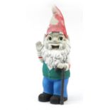 Large garden gnome ornament, 87cm high