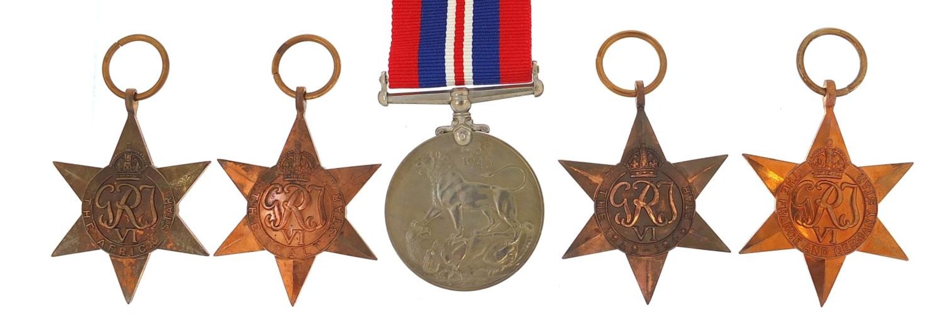 Four British military World War II medals with box of issue inscribed Mr T J Couston - Image 2 of 6