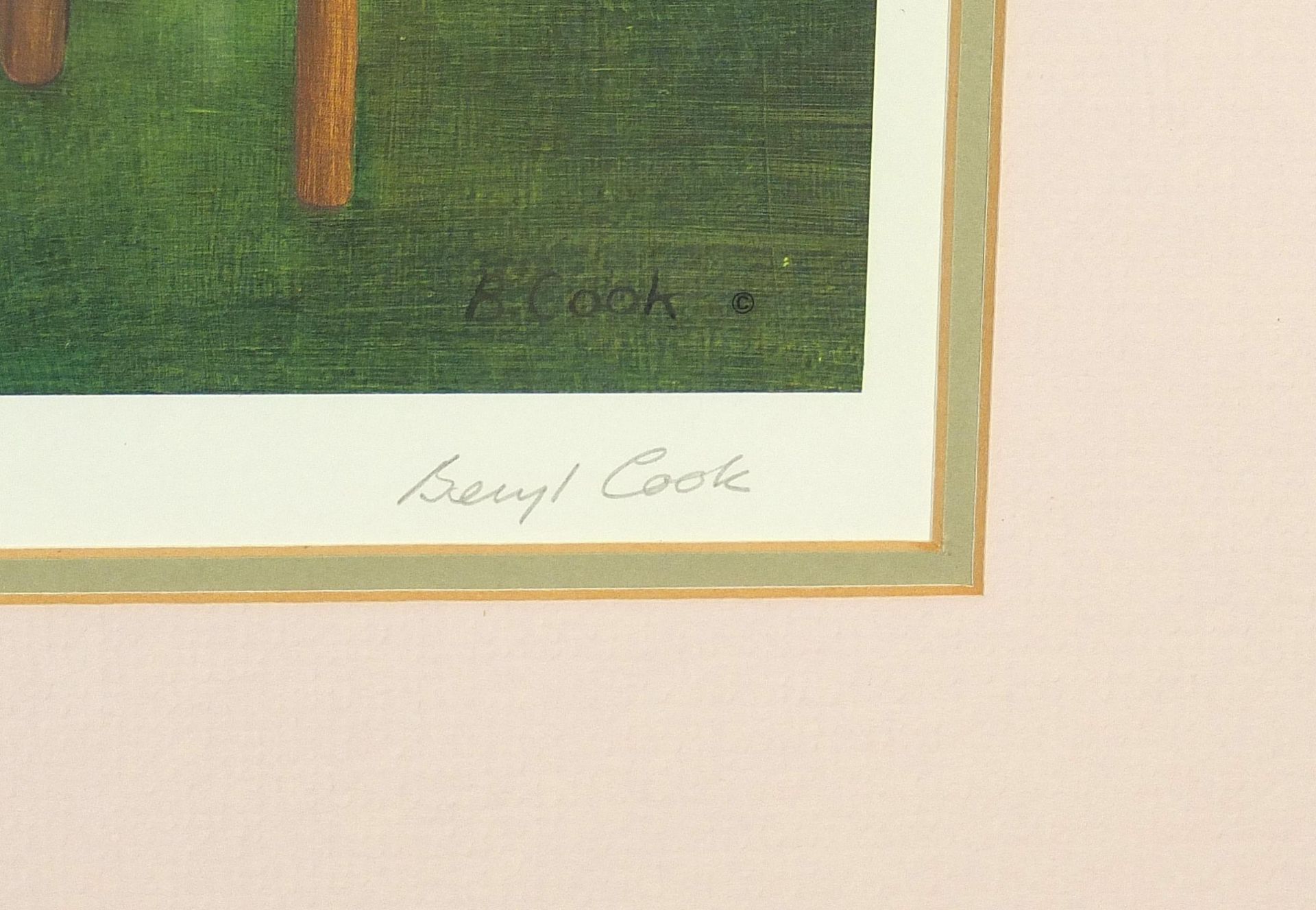 Beryl Cook - Poetry Reading, pencil signed print in colour with blind stamps, details verso, - Bild 4 aus 7