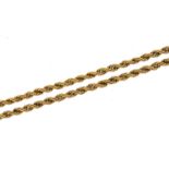 9ct gold rope twist necklace, 46cm in length, 3.9g