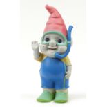 Garden diving gnome ornament with snorkel and goggles, 61cm high