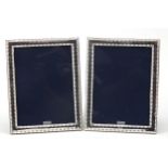 Highfield Frames, pair of rectangular silver easel photo frames, London 2020, 23.5cm x 18.5cm