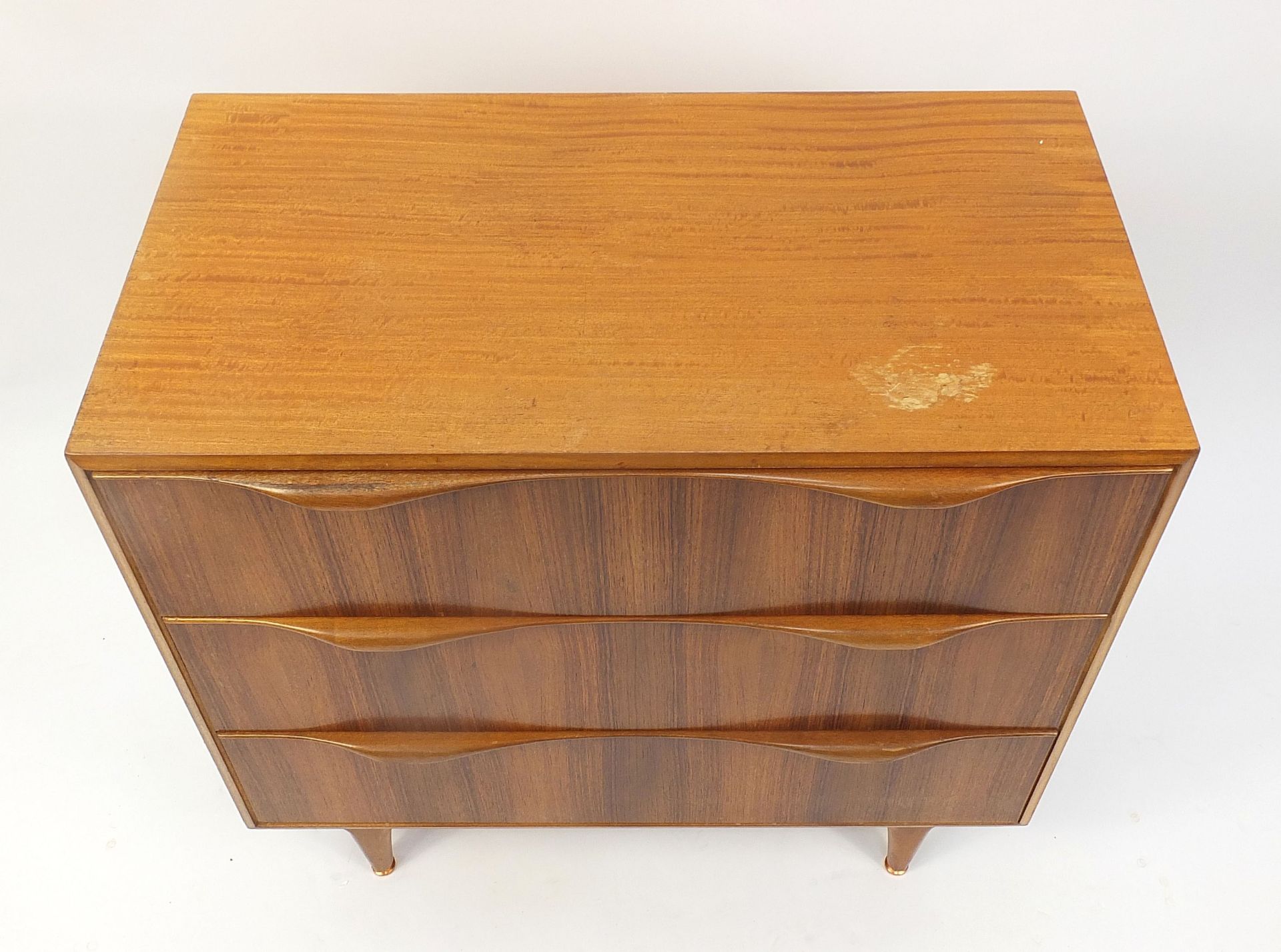 Gordon Russell, teak three drawer chest, 79cm H x 84cm W x 46cm D - Image 3 of 4