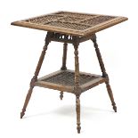 Moorish design table with under tier, 70cm H x 58cm W x 58cm D