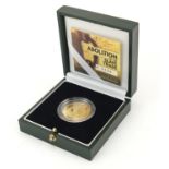 Elizabeth II 2007 gold two pound coin commemorating the abolition of the slave trade with box and