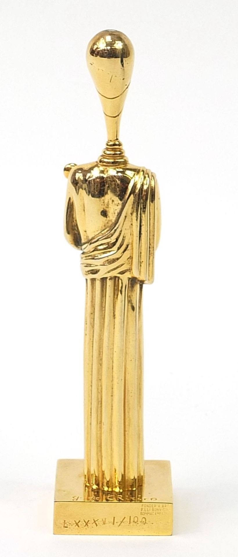 Giorgio de Chirico, Muse of the Music, Italian brass sculpture with fitted case having Fratelli - Image 2 of 5