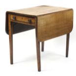 Antique pembroke table with frieze drawer, 73cm H x 53cm W x 83cm D