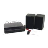 Sony stereo turntable system and speakers with boxes, models PS-LX300USB and SS-H3500