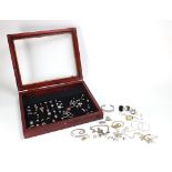 Costume jewellery and dress rings including a selection of silver jewellery and some with semi