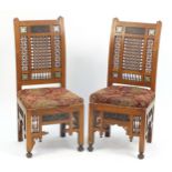 Pair of antique Syrian Moorish design chairs, 97cm high