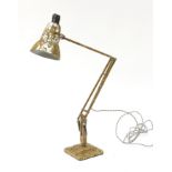Vintage Herbert Terry marbleised Anglepoise table lamp with stepped square base
