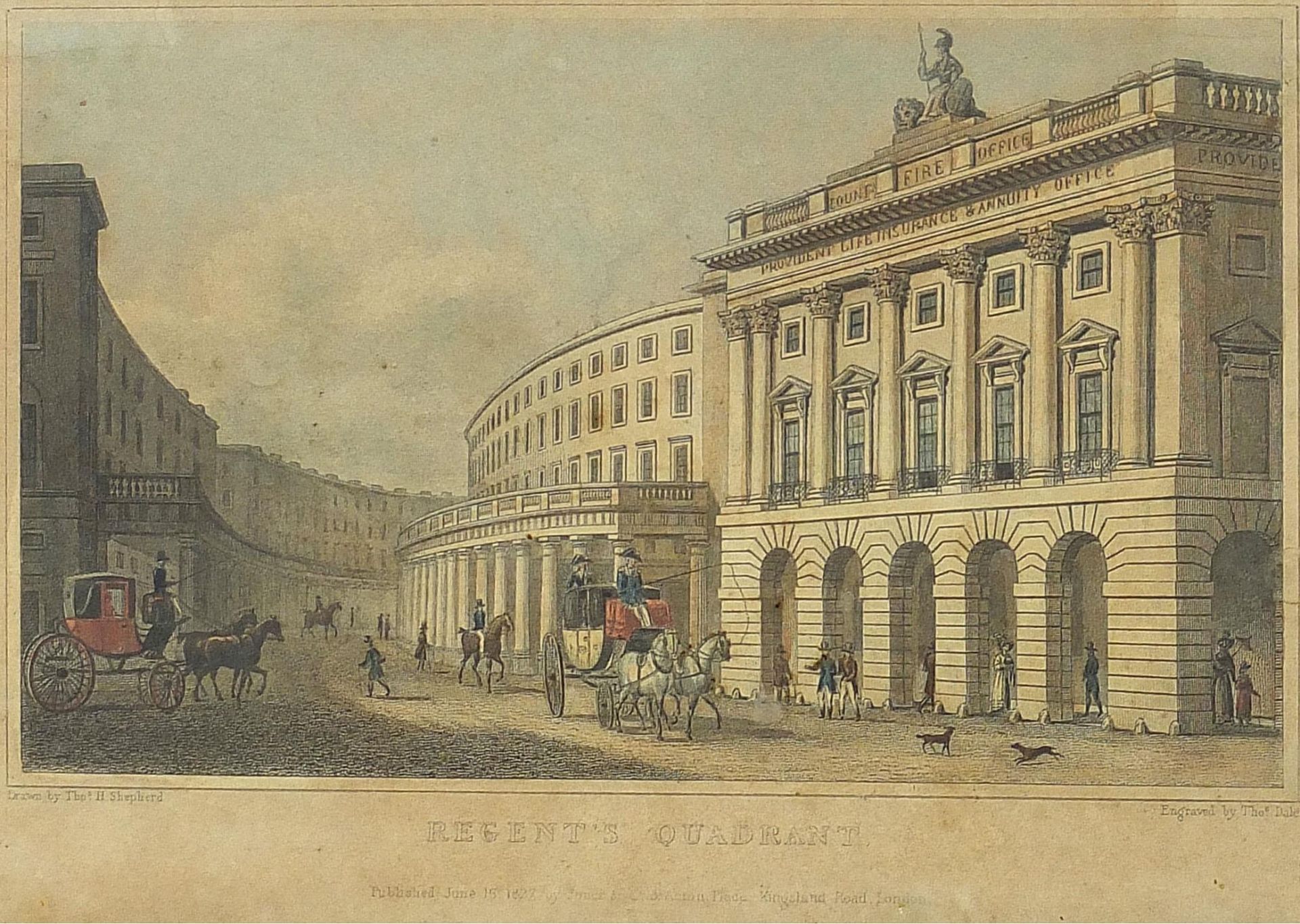 Five antique and later prints including Regent's Quadrant, The Pavilion and a Venetian canal with - Image 17 of 30