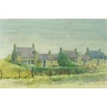 Haughs of Benholm, watercolour, indistinctly signed, possibly Johnshaven, mounted, unframed, 34cm