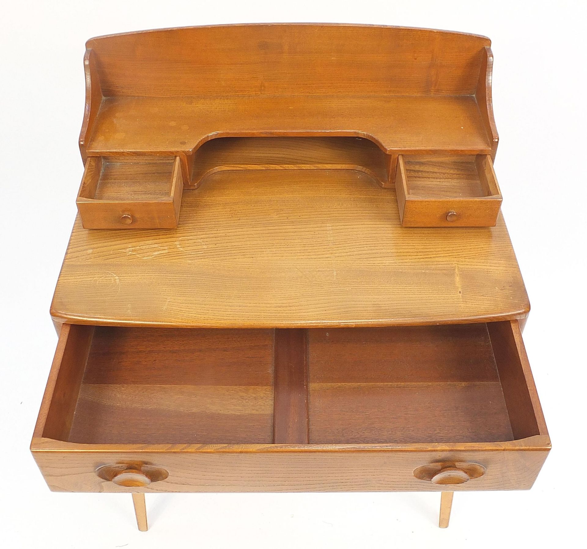 Ercol light elm dressing table with three drawers, 93cm H x 68.5cm W x 48cm D - Image 4 of 6