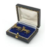 Hector Miller, two silver lynx brooches, London 1981, 2.5cm in length, 12.8g