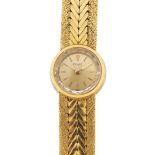 Piaget, ladies 18ct gold manual wristwatch with 18ct gold strap, housed in a Uhren Christ box,