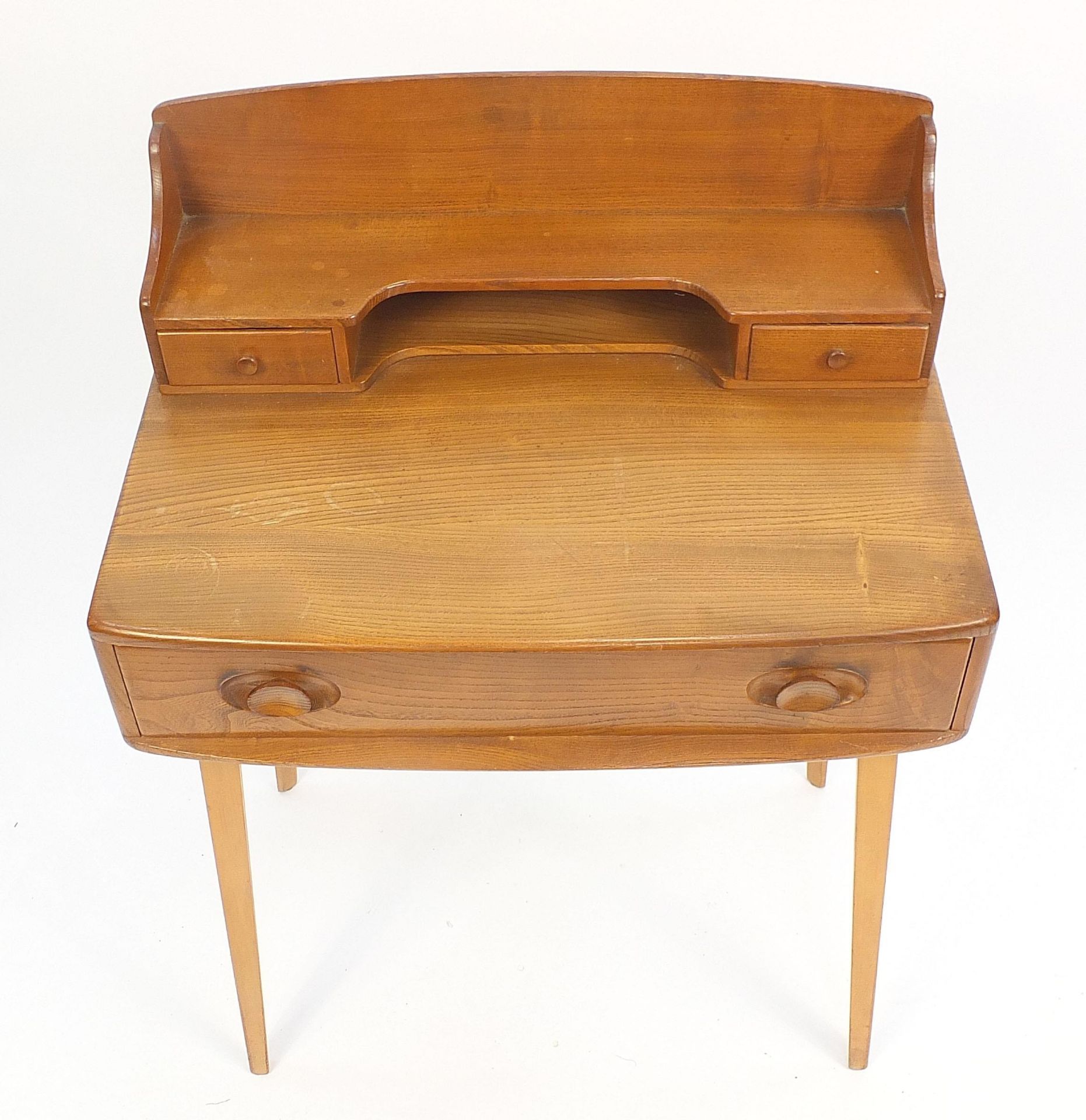 Ercol light elm dressing table with three drawers, 93cm H x 68.5cm W x 48cm D - Image 3 of 6