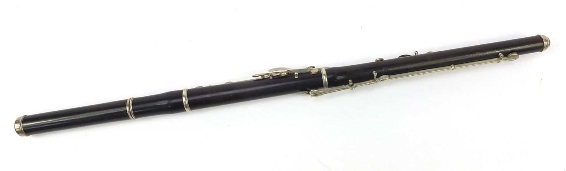 Jul Ludemann rosewood three piece flute with silver plated mounts and case - Image 6 of 9