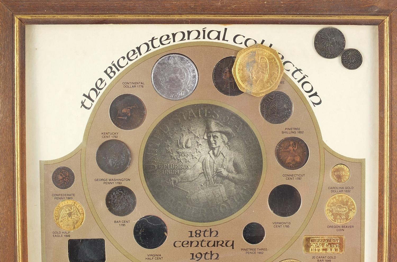 20th century Bicentennial Coin Collection by The Kennedy Mint, framed and glazed, 35cm x 27cm - Image 2 of 4