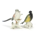 Two Karl Ens porcelain birds, the largest 15cm high