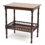 Edwardian mahogany occasional table with galleried under tier, 71cm H x 66cm W x 43cm D