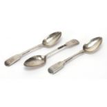 William Hope, set of three George IV silver teaspoons, Exeter 1824, 14cm in length, 51.7g