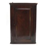 Georgian mahogany hanging corner cupboard, 98cm H x 65cm W x 46cm D