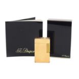 Dupont gold plated cigarette lighter with box and certificate,
