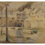 Severne Mackenna - House on the Props, Polperro, Cornish watercolour, mounted, framed and glazed,