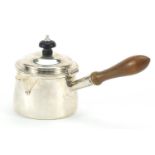 George IV silver chocolate pot with turned wooden handle and ebonised knop, WE maker's mark,
