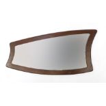 Mid century Scandinavian design teak wall mirror, 80cm x 36cm