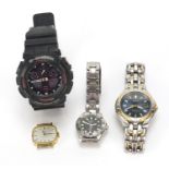 Ladies and gentlemen's wristwatches comprising a Seiko Kinetic, Omega, Tissot and G-Shock