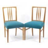 Gordon Russell, pair of light wood chairs with upholstered seats, 86cm high