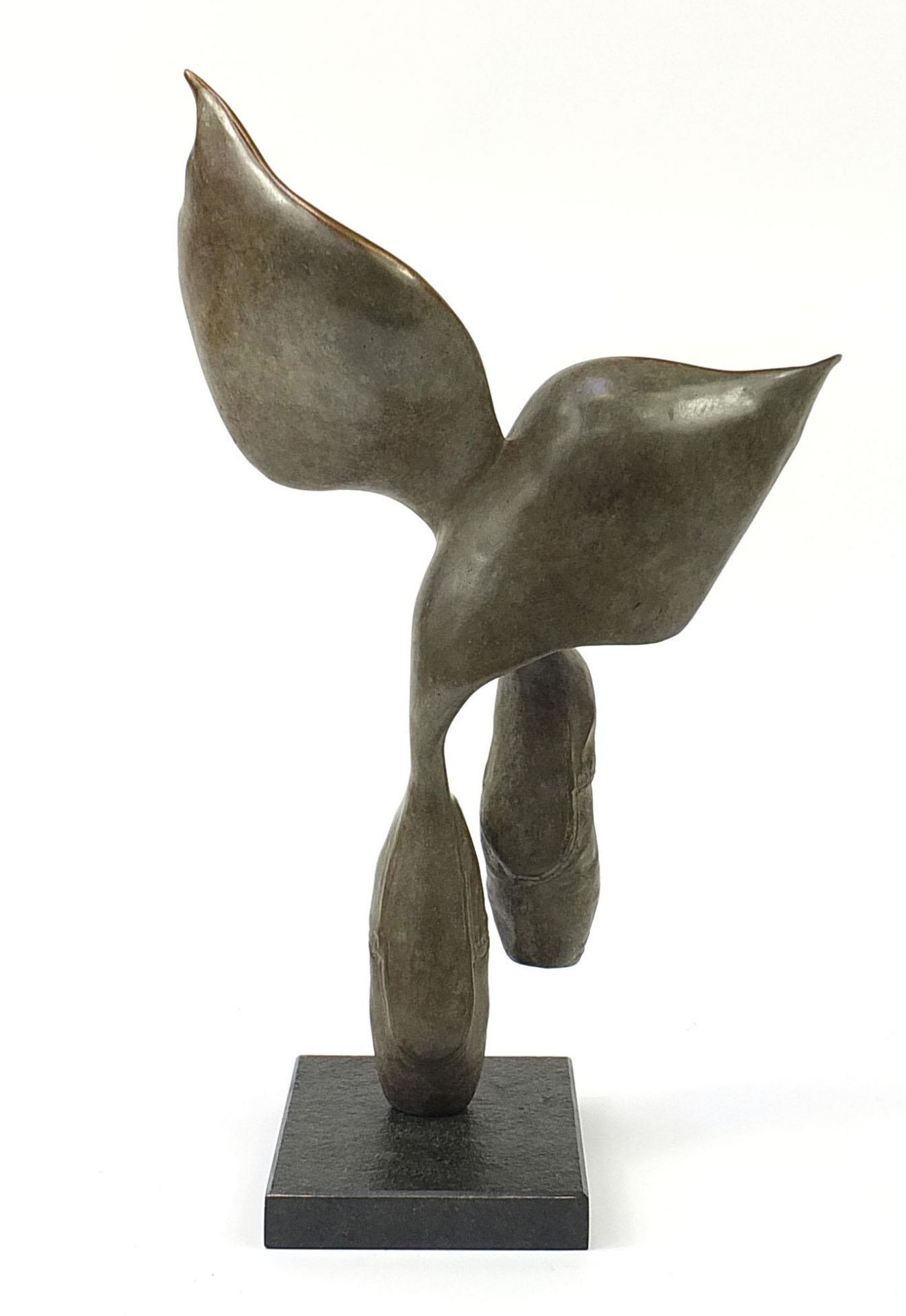 Bob Allen, patinated bronze study of winged ballet shoes raised on a rectangular granite base, 60. - Image 2 of 4