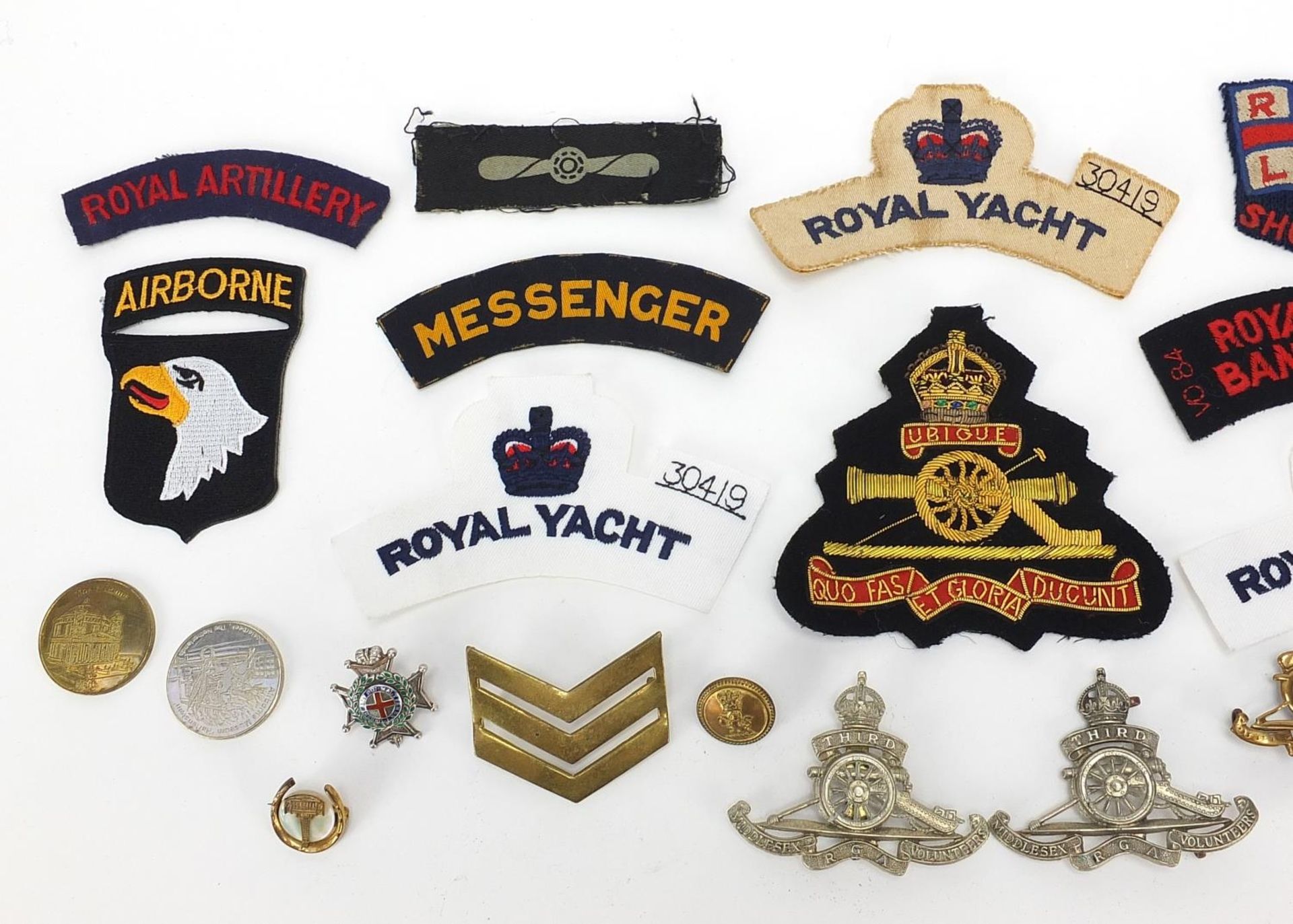 British military interest cloth patches and badges, some silver and enamel including Royal Artillery - Image 2 of 6